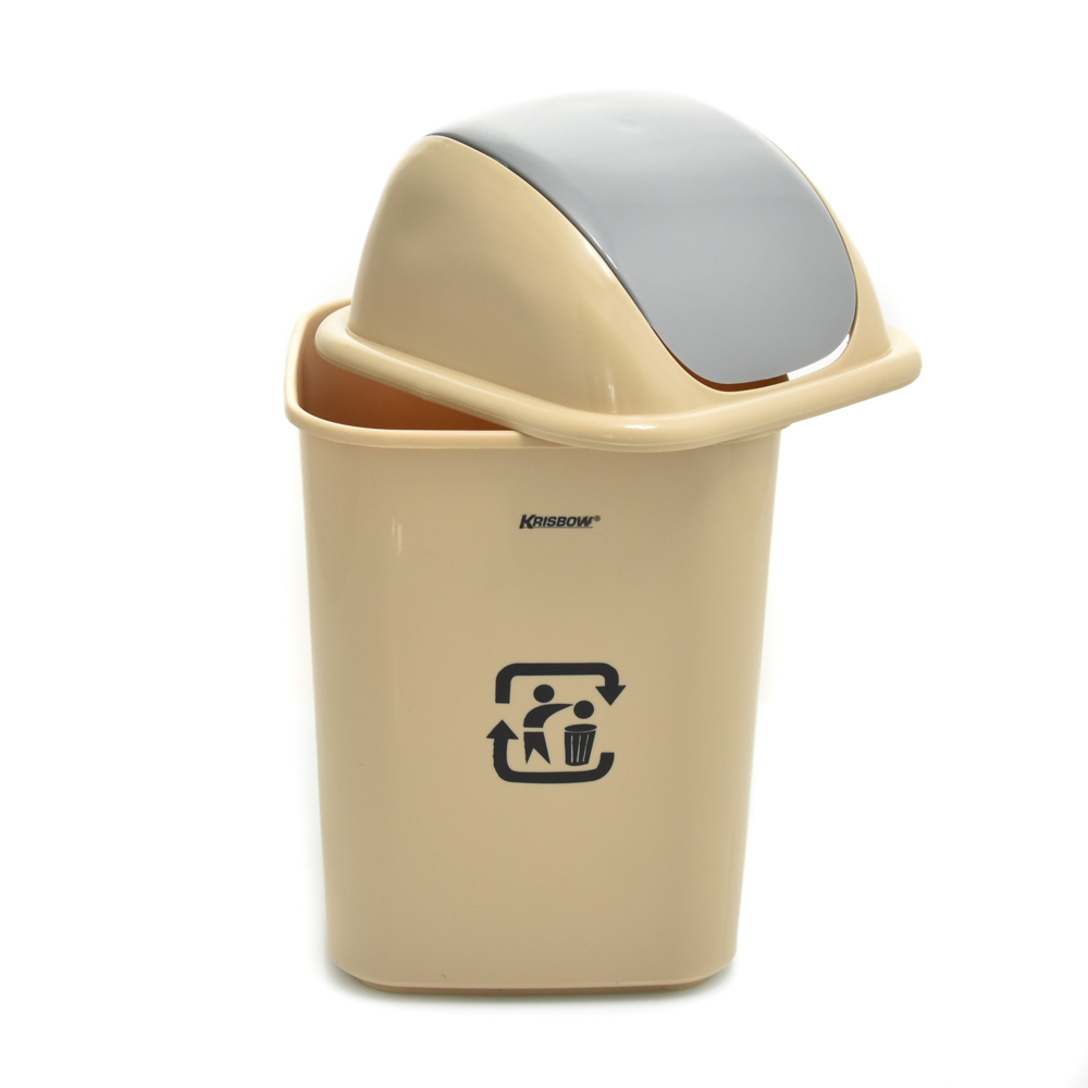 KRISBOW DUST BIN BEIGE 20L & GREY COVER