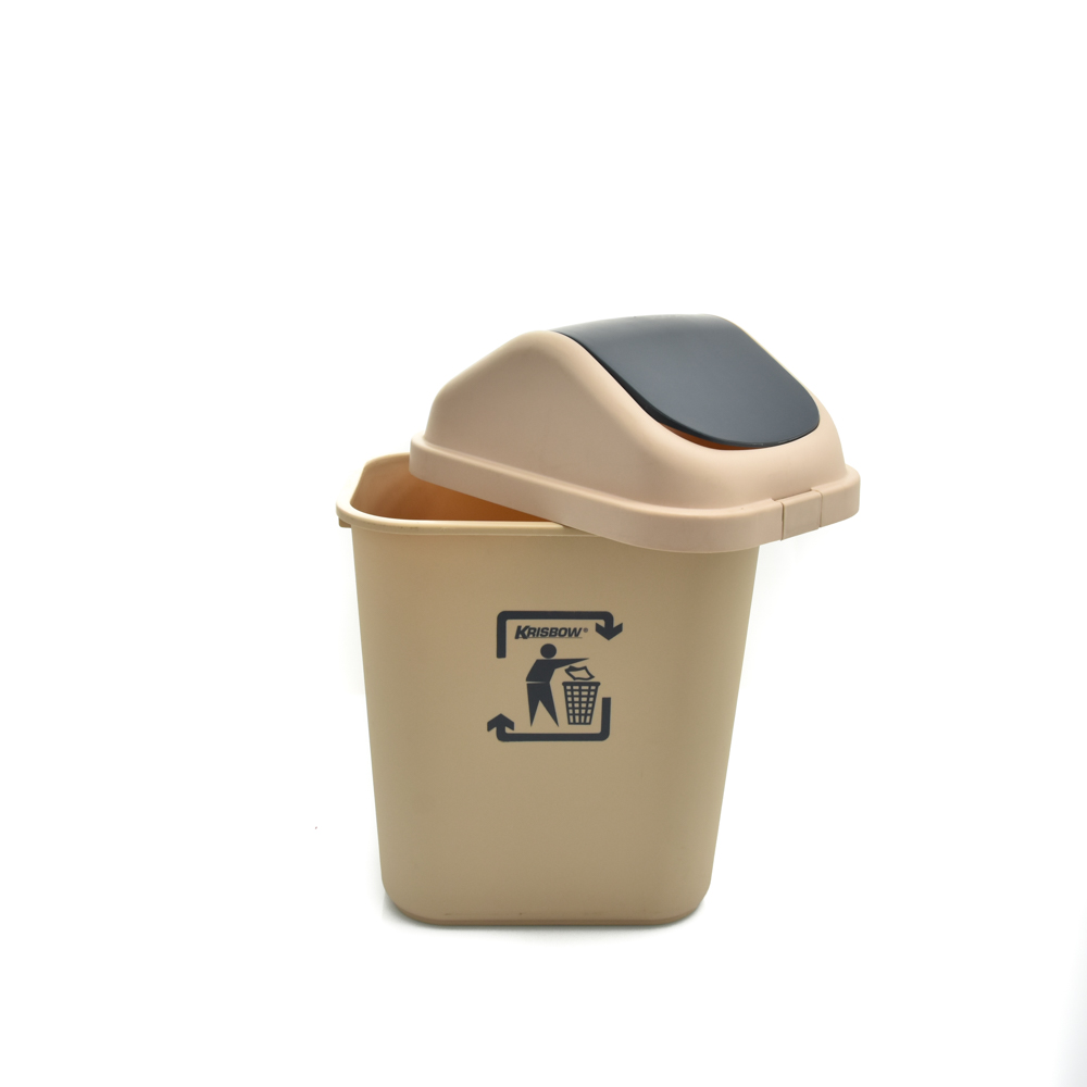 KRISBOW DUST BIN BEIGE 28L& GREY COVER