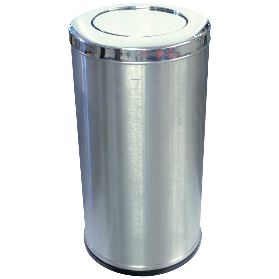 KRISBOW WASTE BIN ROUND STAINLESS STEEL MATT 80L