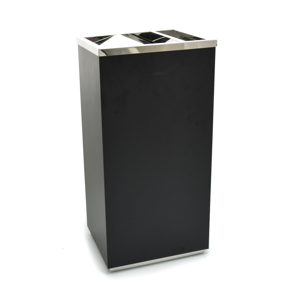 KRISBOW DUST BIN RECTANGULAR WITH ASHTRAY BLACK