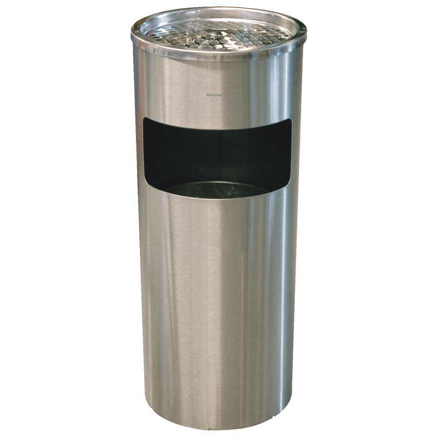 KRISBOW DUST BIN ROUND ASHTRAY STAINLESS STEEL