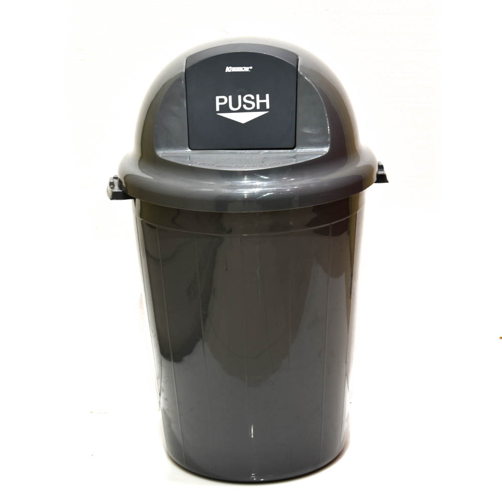 KRISBOW DUST BIN DARK GREY 80L & PUSH COVER