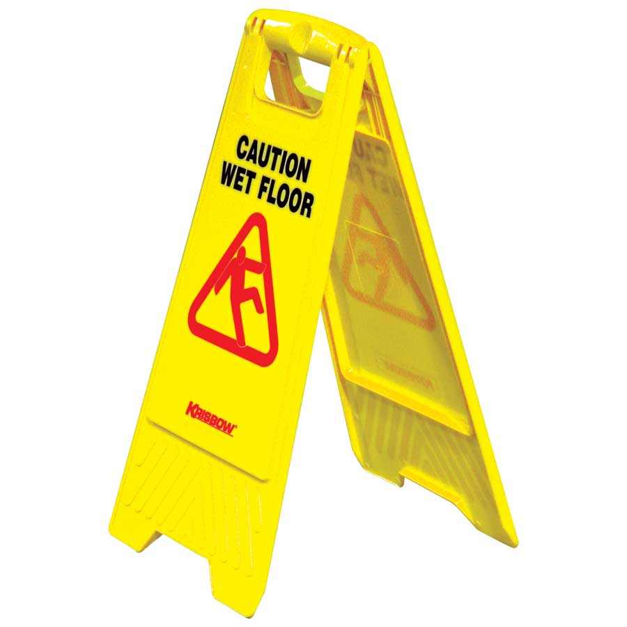 KRISBOW FLOOR SIGN CAUTION WET FLOOR