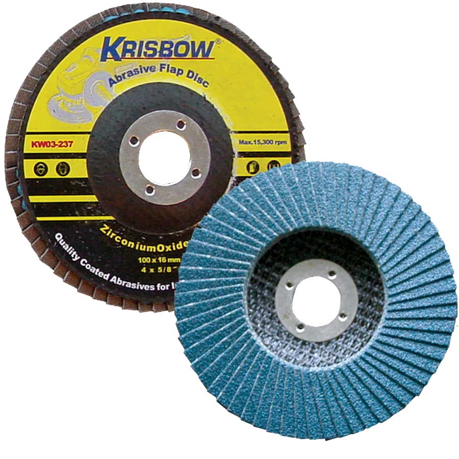 KRISBOW FLAP DISC ZIRCO.OXIDE 4INC  #120 IRADZ43