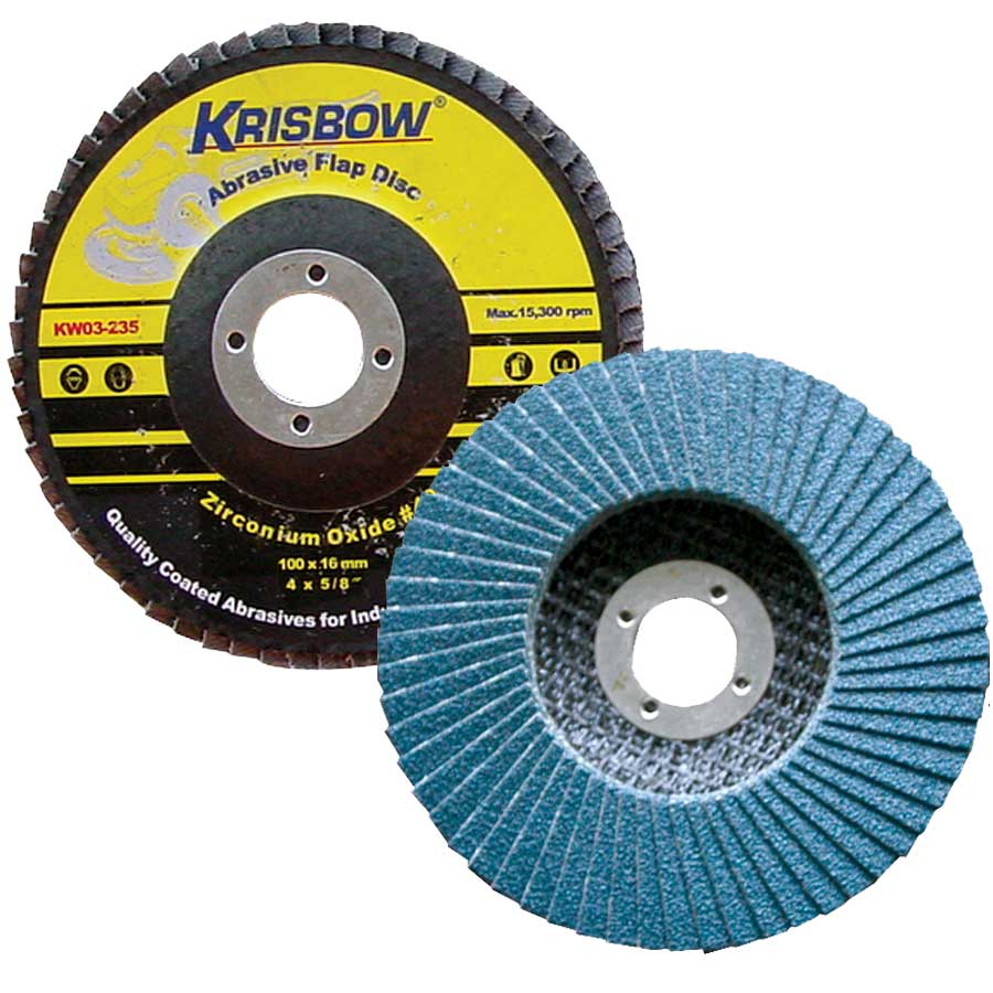 KRISBOW FLAP DISC ZIRCO.OXIDE 4INC  #40 IRADZ41