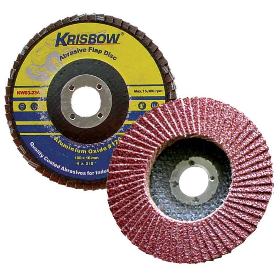 KRISBOW FLAP DISC ALUM. OXIDE 4INCH #120 IRADA43