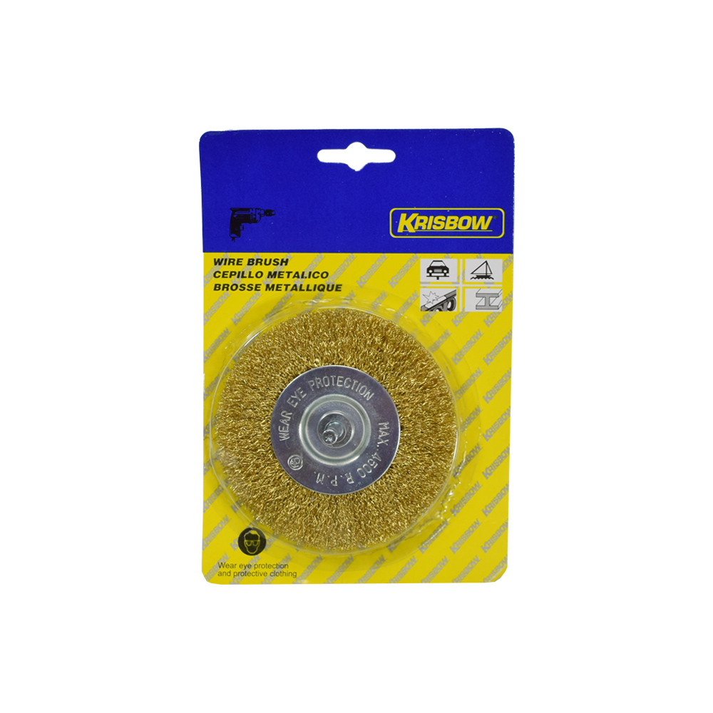 KRISBOW WHEEL BRUSH 100MM WITH SHANK IRAWBS4