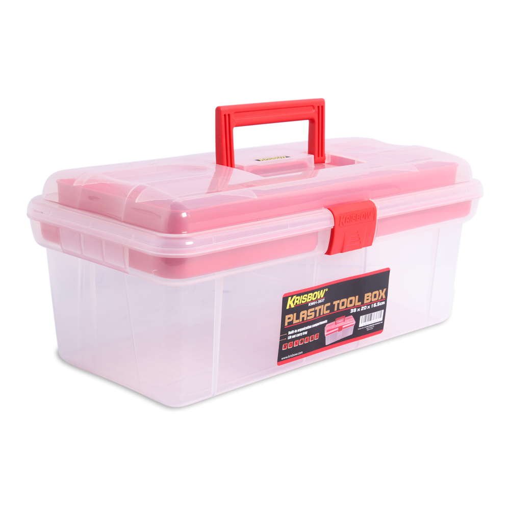 KRISBOW PLASTIC TOOL BOX 38X20X16.5CM LRPTB8