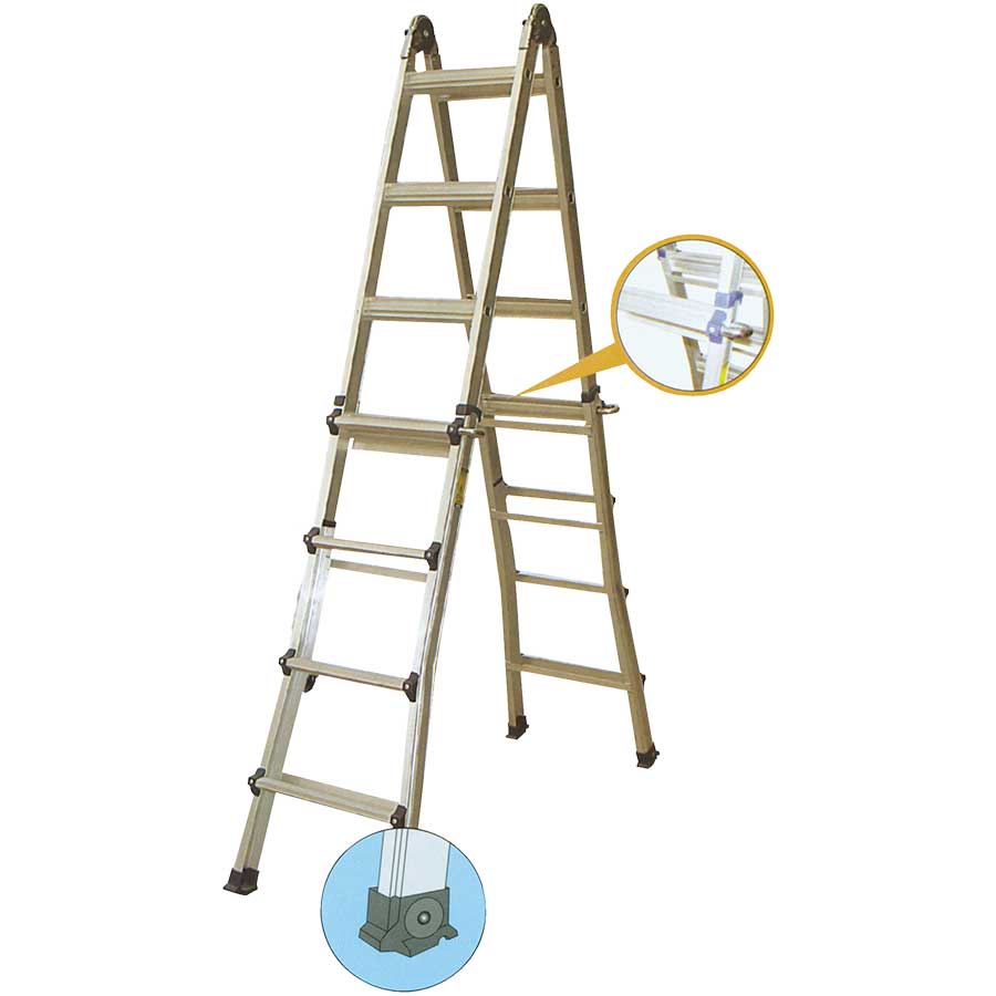 KRISBOW LADDER MULTI PURPOSE 3.90 MTR 4X4 ALU