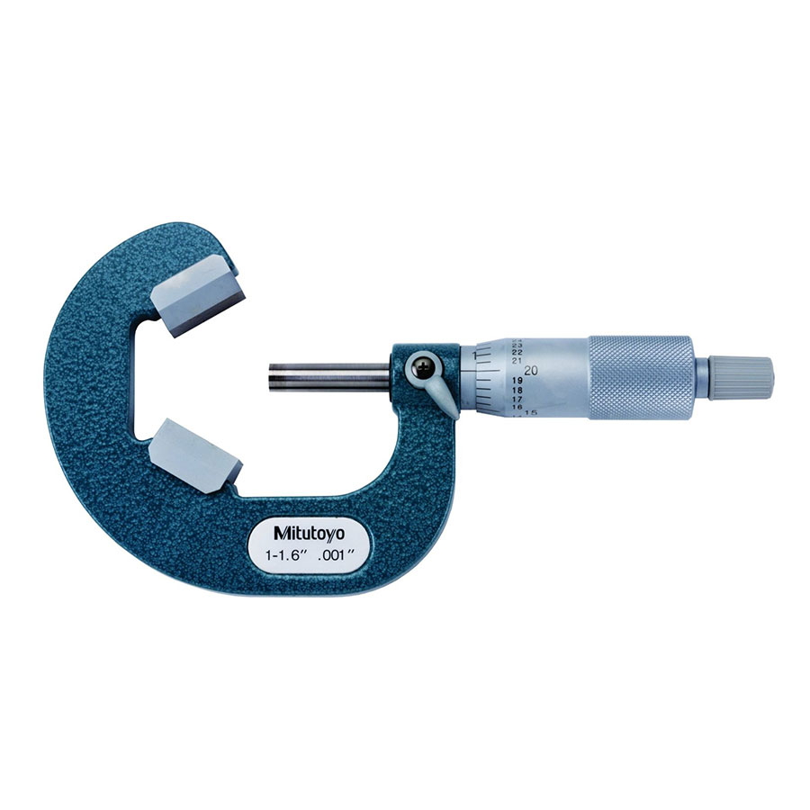 MITUTOYO V ANVIL MICROMETER 1-1.6/0.01IN 114-113