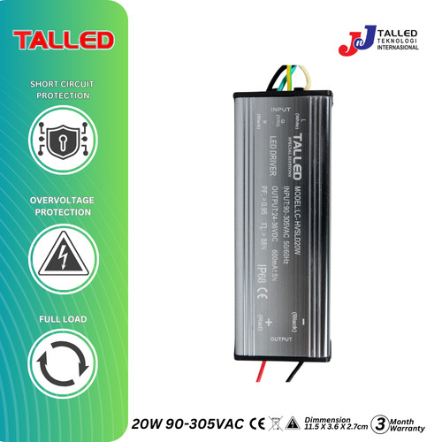 DRIVER LED 20WATT  IP 68 WATERPROOF TALLED