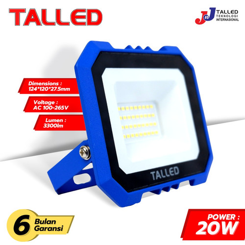 LAMPU SOROT LED SMD 20WATT FLOOD LIGHT 3000K / 7000K TALLED