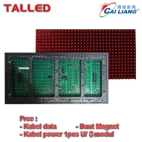 MODUL P10 DIP CAILIANG MERAH RUNNING TEXT OUTDOOR TALLED