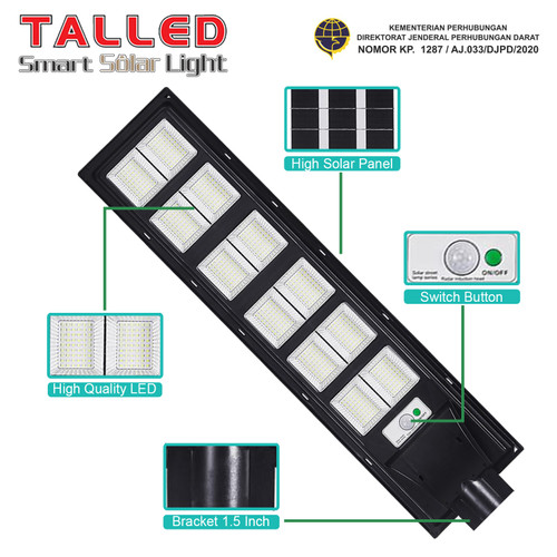 TALLED PJU LAMPU JALAN SMART SOLAR PANEL SENSOR CAHAYA