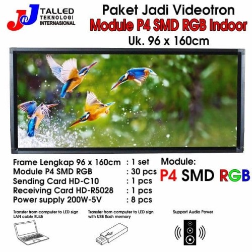 VIDEOTRON P4 SMD RGB INDOOR PAKET JADI UK 96 X 160CM - JNJ TALLED