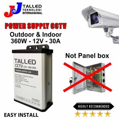 POWER SUPPLY CCTV BOX 12V 360W 12A OUTDOOR- INDOOR GARANSI 1 TH TALLED