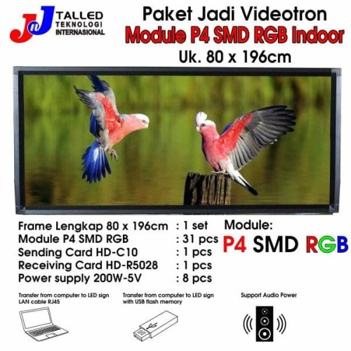 VIDEOTRON P4 SMD RGB INDOOR PAKET JADI UK 80 X 196CM - JNJ TALLED