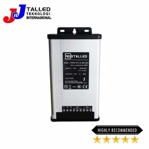 POWER SUPPLY 12V 25A 300W SEMI WATERPROOF IP65 TALLED