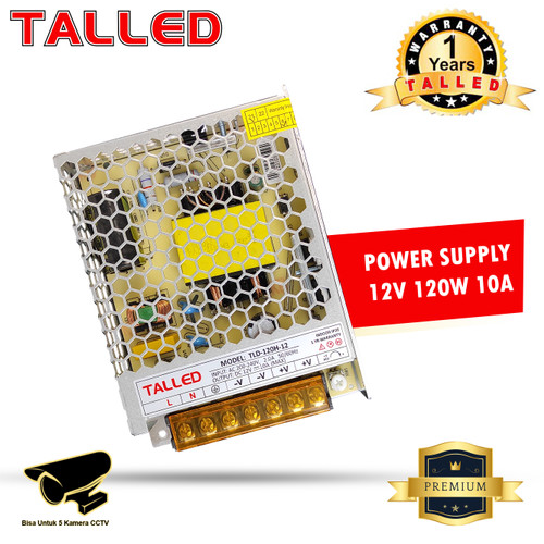 POWER SUPPLY INDOOR 12V 120W 10A SLIM TALLED GARANSI 1 TAHUN