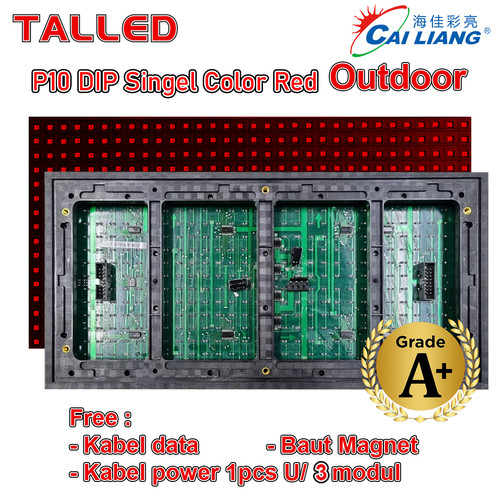 MODUL P10 MERAH RUNNING TEXT OUTDOOR TALLED