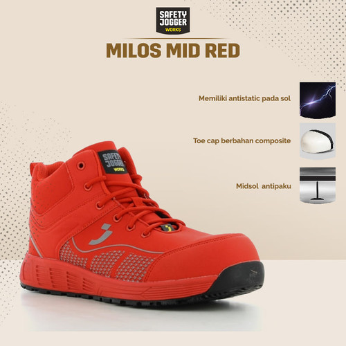 Sepatu Safety Jogger MILOS/ Sepatu Proyek Pria Ringan