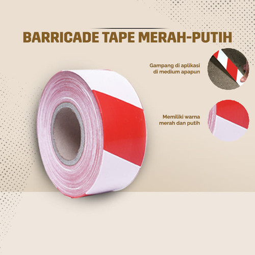 Barricade Tape Garis Polisi Police Line Safety Line Merah Putih