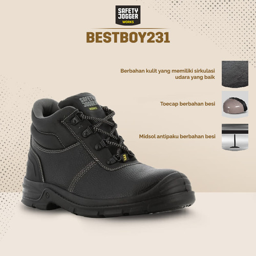 Sepatu Safety Jogger Bestboy S3 Original / Sepatu Proyek Safety Jogger