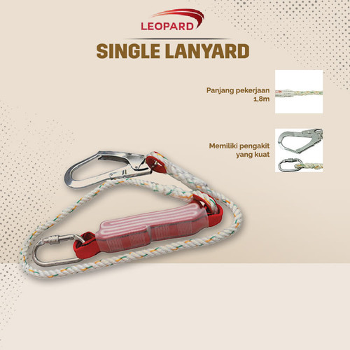 LEOPARD SINGLE LANYARD W/ ABSORBER BIG HOOK