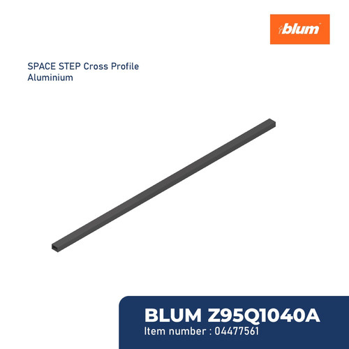 BLUM PIJAKAN KAKI Z95Q1040A SPACE STEP CROSS PROFILE ALUMINIUM GREY