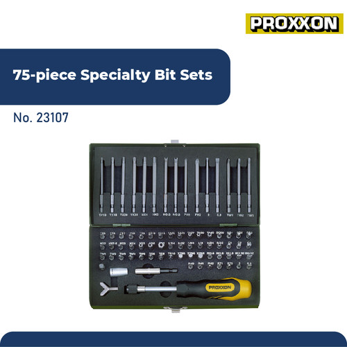 PROXXON 23107 OBENG SET 75-PIECE SUPER SAFETY AND SPECIALTY BIT SET.