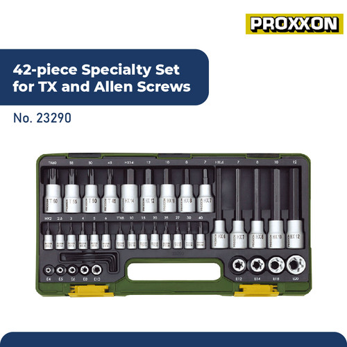 PROXXON 23290 MATA KUNCI SOK L SET SPECIALTY SET TX & ALLEN SCREW 42PC