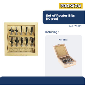 PROXXON 29020 MATA PROFIL ROUTER TRIMMER BIT ROUTER BITS SET 10PC