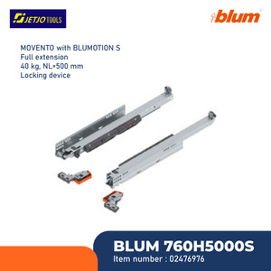 BLUM REL LACI MOVENTO RUNNER COMBO NL=500MM W=40KG BLUMOTION FULL EXT