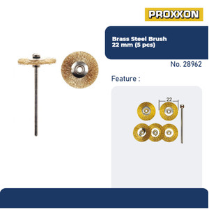 PROXXON 28962 KEPALA SIKAT KAWAT MINI BRAS WIRE BRUSH,O 22 MM, 5 PCS