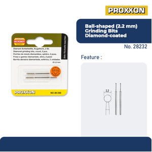 PROXXON 28232 MATA TUNER DIAM. GRINDING BITS 2.2 MM, 2 PCS