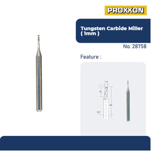 PROXXON 28758 MATA BOR ENDMILL CUTTER TUNGSTEN CARBIDE MILLER O 1 MM