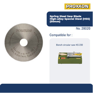 PROXXON 28020 MATA GERGAJI CIRCULAR SAW SPRING STEEL BLADE HSS O50MM