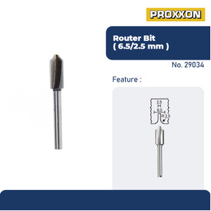 PROXXON 29034 MATA PROFIL TRIMMER ROUTER BIT 6.5/2.5 MM