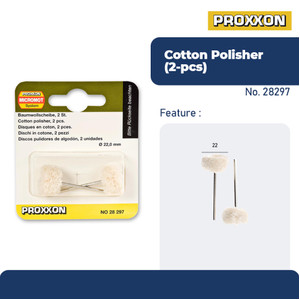 PROXXON 28297 MATA POLES TUNER COTTON POLISHER O22MM 2PCS