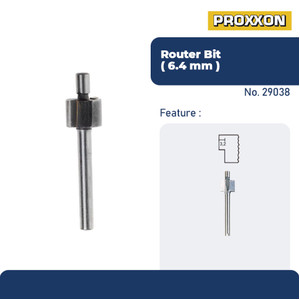 PROXXON 29038 MATA PROFIL ROUTER TRIMMER BIT 6.4 MM