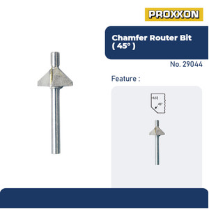 PROXXON 29044 MATA PROFIL ROUTER TRIMMER BIT ANGLE CUTTER 45°