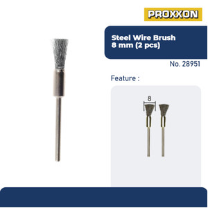 PROXXON 28951 KEPALA SIKAT KAWAT MINI STEEL WIRE BRUSH, O 8 MM, 2 PCS