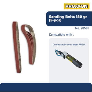 PROXXON 28581 AMPLAS BELT SANDER AMPLAS SABUK SANDING BELTS 180GR 5PC