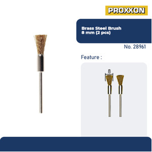 PROXXON 28961 KEPALA SIKAT KAWAT MINI BRASS WIRE BRUSH, O 8 MM, 2 PCS