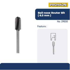 PROXXON 29030 MATA PROFIL ROUTER TRIMMER BALL-NOSE ROUTER BIT 6.4MM