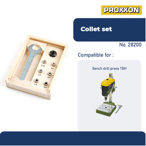 PROXXON 28200 COLLET CHUCK ARBOR COLLET SET FOR DRILL PRESS TBH 6PCS