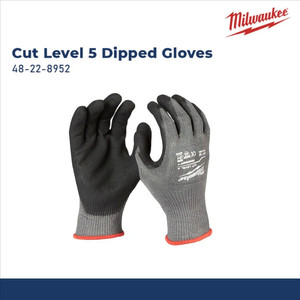 MILWAUKEE 48-22-8952 SARUNG TANGAN KERJA CUT 5 DIPPED GLOVES - L