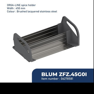 BLUM DRAWER RAK BUMBU ORGA-LINE ZFZ.45G0I SPICE HOLDER W=450MM