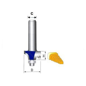 G-TECH MATA ROUTER CARBIDE CORNER ROUNDING BIT 1/4 SHANK RADIUS 1/2"