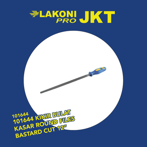 101644 LAKONI PRO KIKIR BULAT KASAR ROUND FILES BASTARD CUT 12''